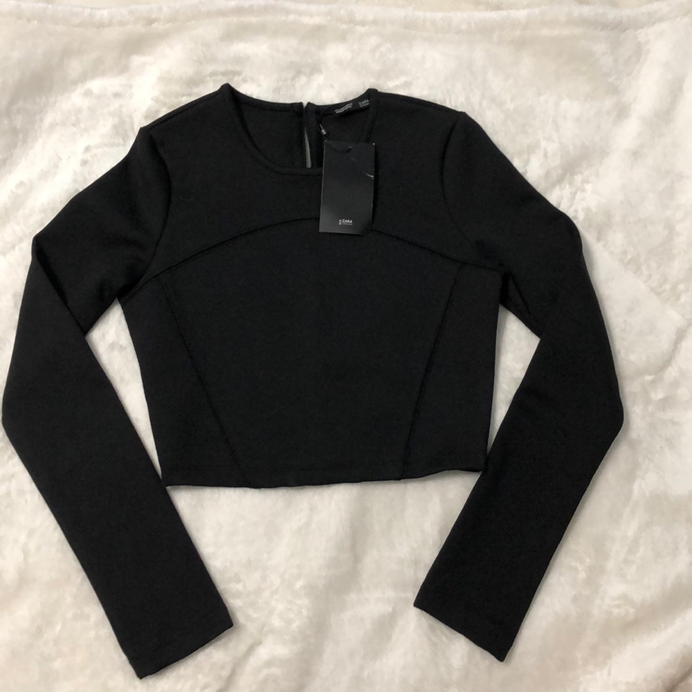 Black zipped long sleeve top
